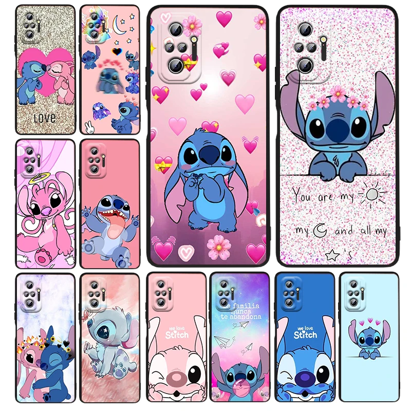 

Stitch Disney Little Monster Phone Case For Xiaomi Redmi Note 12 11E 11S 11 11T 10 10S 9 9T 9S 8T 8 Pro Plus 5G Black TPU Funda