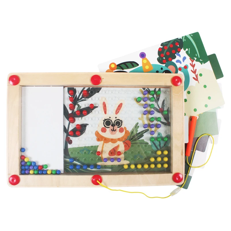 

Children Magnetic Drawing Board Maze Toys Colorful Magnet Beads Matching Games Montessori Educational Toys Fine Motor Training