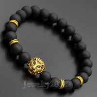 fashion lion natura stone beads bracelet healing balance prayer natural stone yoga bracelet for men women