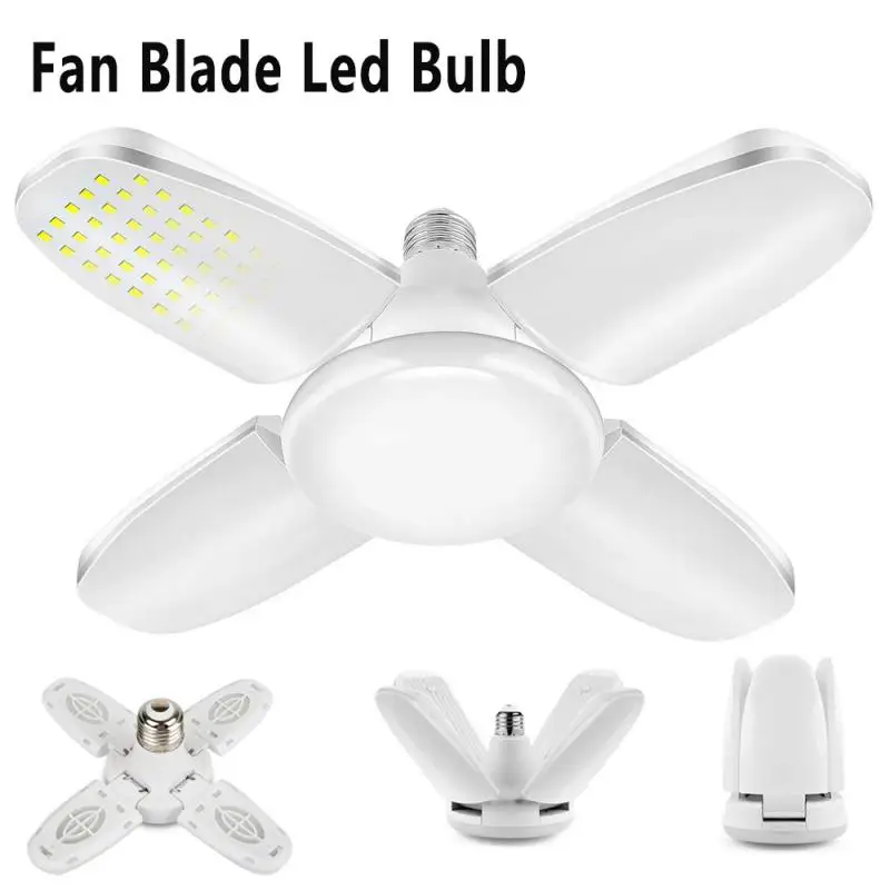 

E27 Fan Blade Led Bulb Foldable Led Light Bulb 38W Bright Light Home Garage Workshop Ceiling Light Durable Lamp Home Lighting