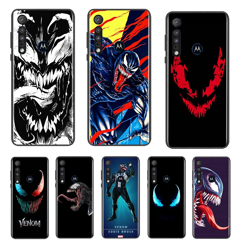 

Marvel Venom Dark Hero Phone Case For Motorola Moto G9 G8 E7 G Stylus Power Lite Plus One Macro Hyper Edge Plus Cover
