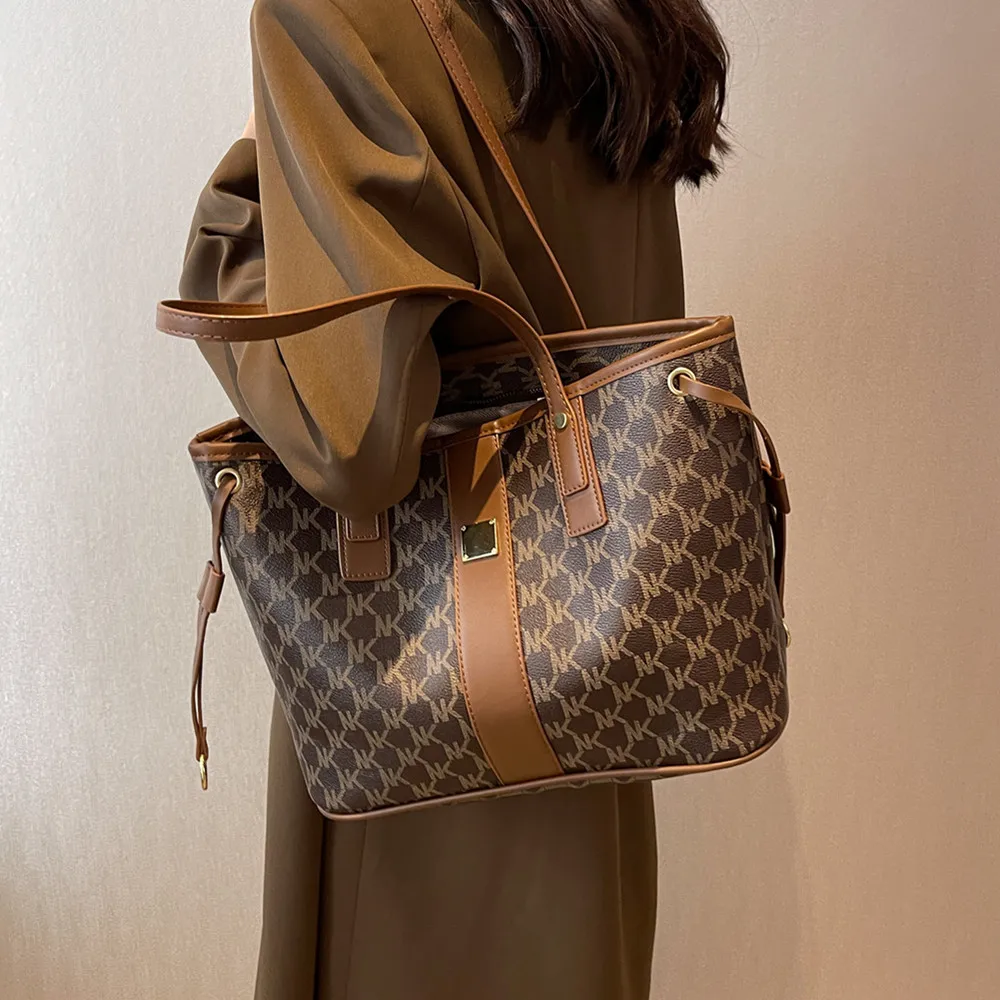 

Burminsa Letters Printing Large Tote Bags For Women 2023 Trend Designer Work Shoulder Bags PU Leather Shopper Ladies Handbags