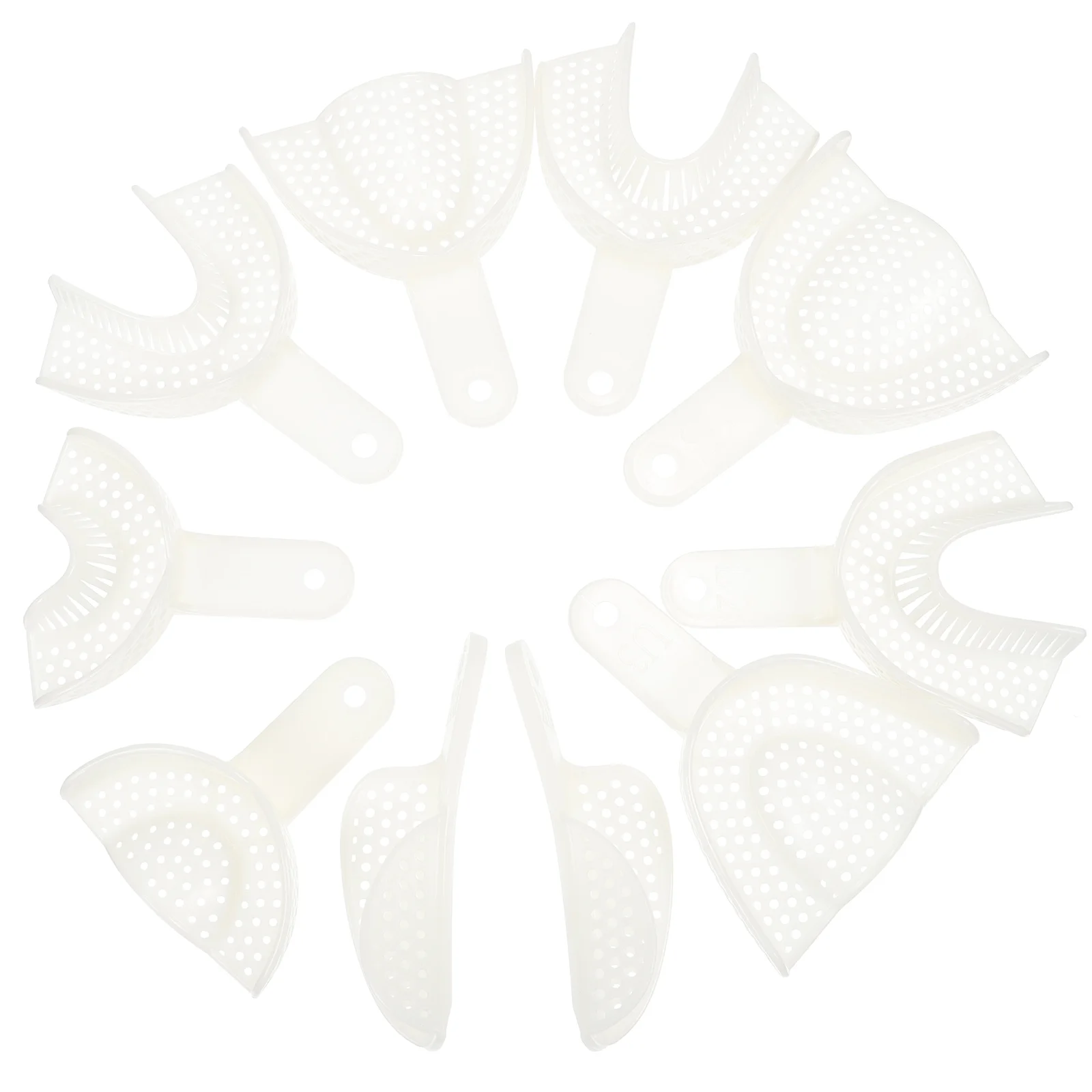 

10 шт., лотки для оттиска рта (белые)