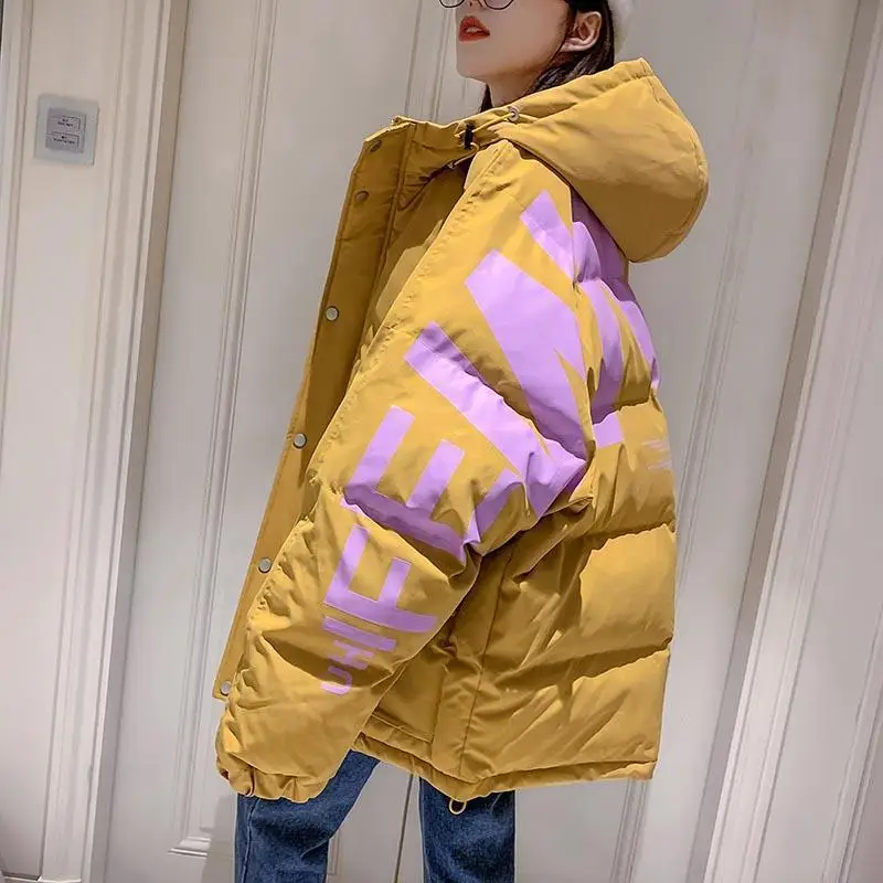 2021 Jacket Women's Winter Mid-length Winter Padded Jacket New Style Korean Loose Thick Warm Cotton-padded Jacket Bread Jackets