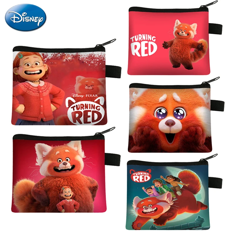 

Disney Turning Red Creative Small Coin Purse Children's Fashion Printing Coin Bag Trend Key Bag Document Bag Girls Bag