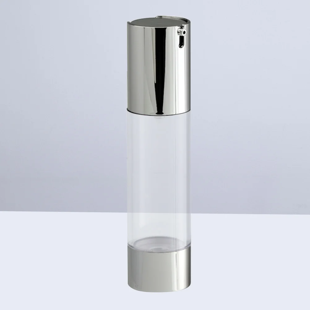 

50ml Transparent Silver Airless Pump Bottle Press Cream Jar Emulsion Bottle Press Lotion Plastic Bottles Bottle