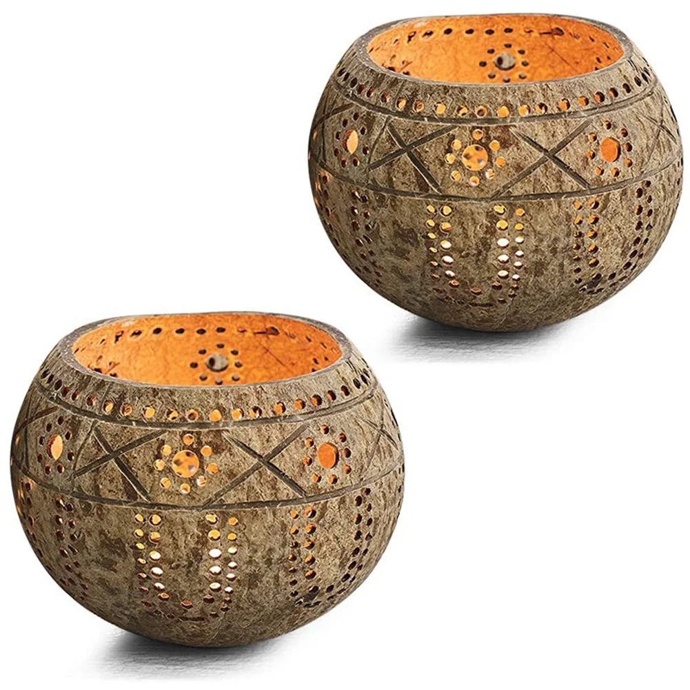 S,handmade Coconut Shell Candle Holder For Tealight Small Pillar,storage Bowl