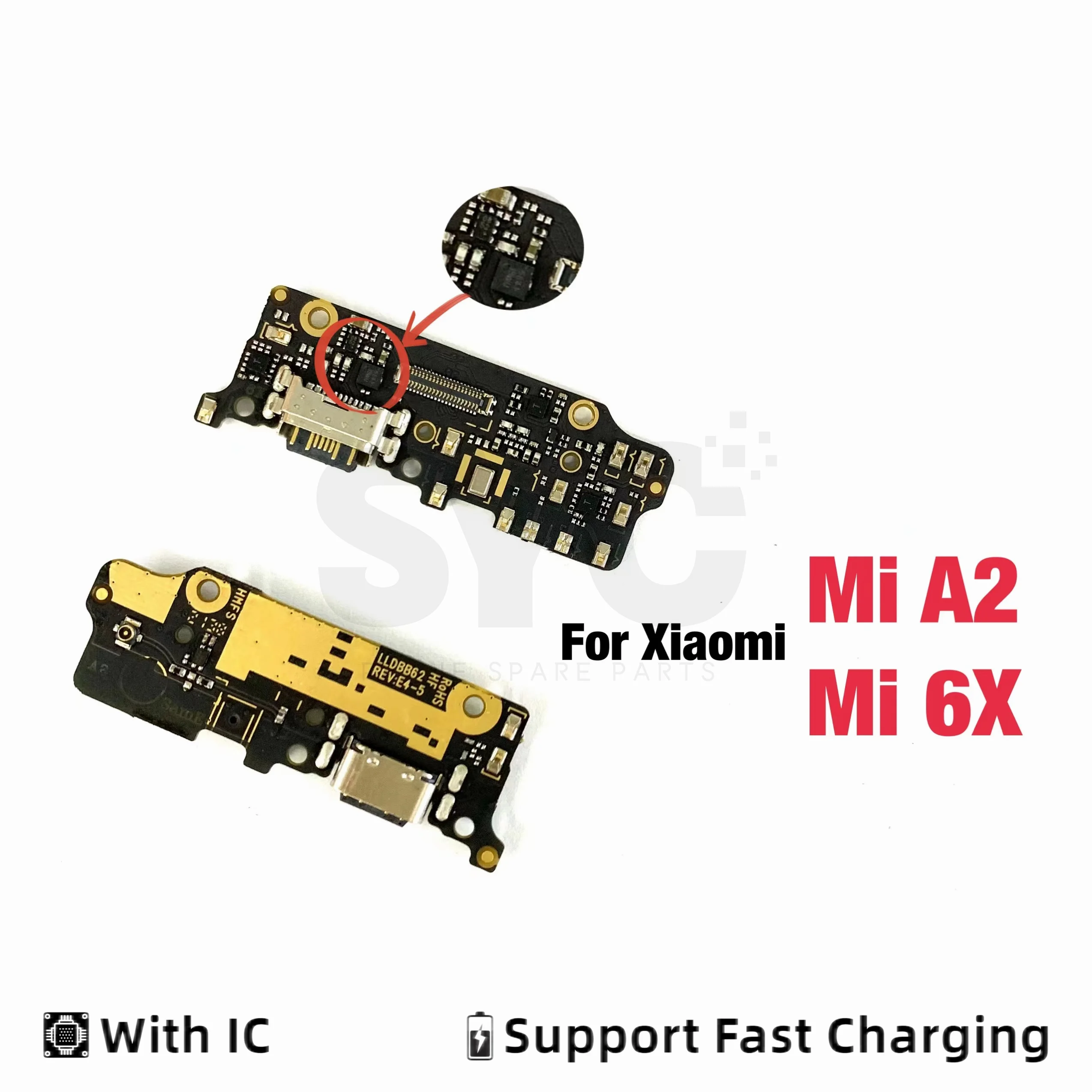 Фото Хорошее качество для Xiaomi Mi A2 Mi 6X USB зарядная док-станция с разъемом для микрофона с поддержкой быстрой зарядки №1