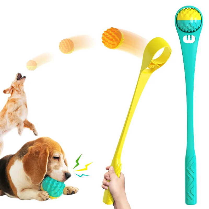

2022 New Explosive Dog Toys Voice Molar Interactive Throwing Club Pet Outdoor Throwing Toys Pet Interactive Ball Launcher Toys