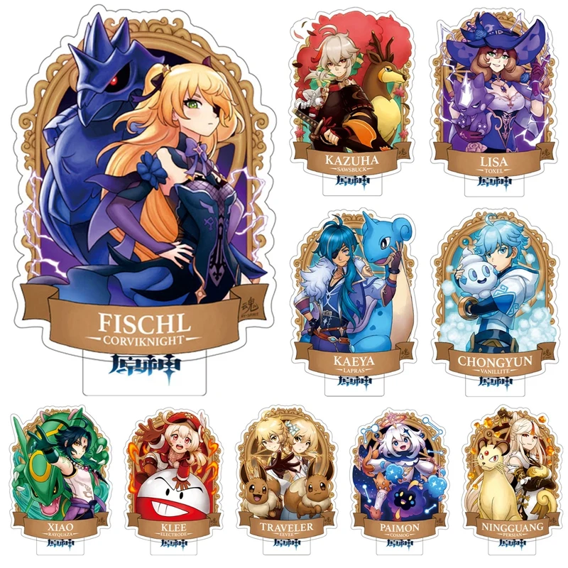 

15cm Anime Genshin Impact Acrylic Stand Klee Xiao Paimon Fischl Figure Model Double-Sided Hd Desktop Decoration Fans Gift