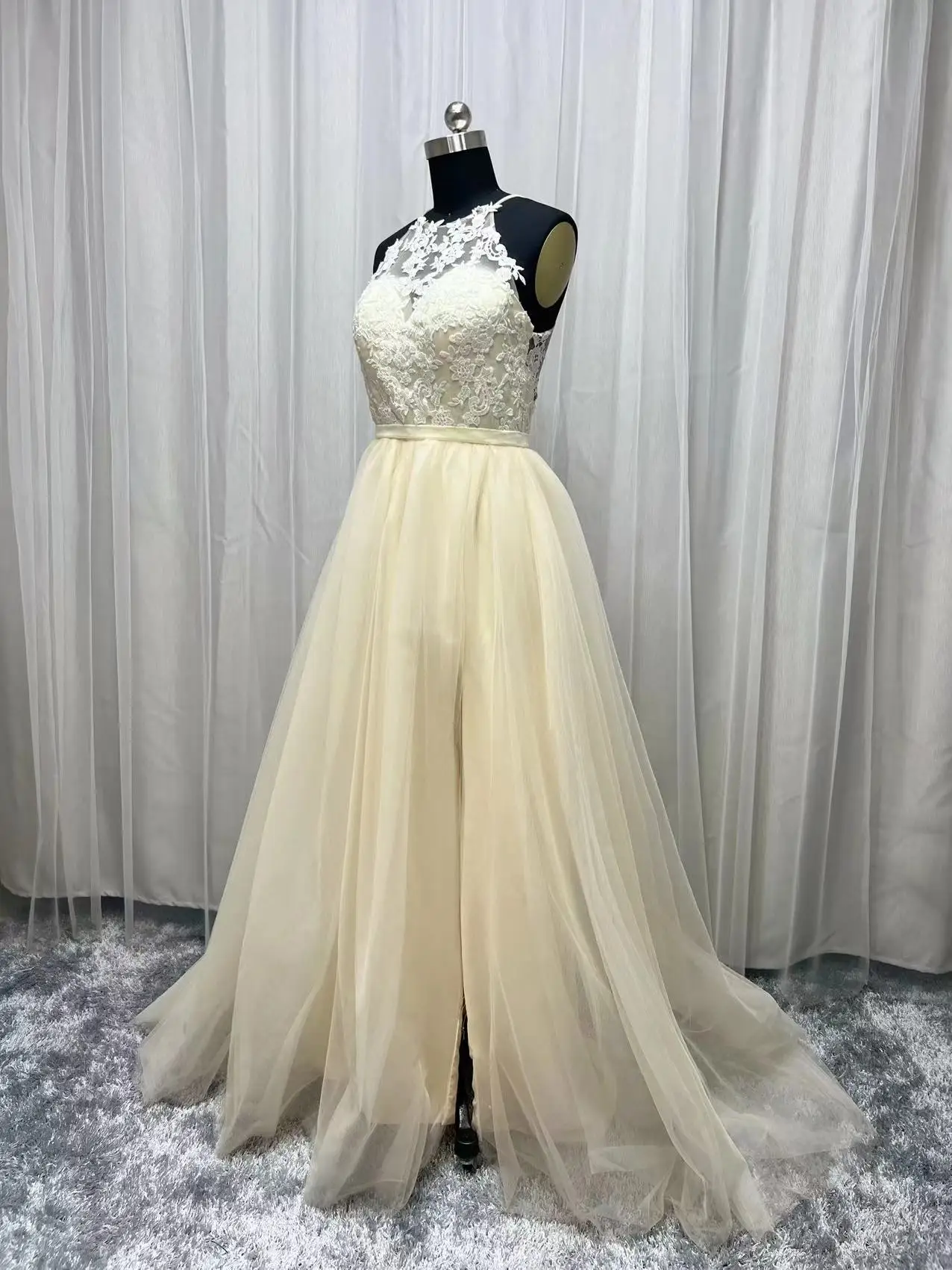 2022 реальное фото искусственные богемные Свадебные платья Иллюзия Кружевная