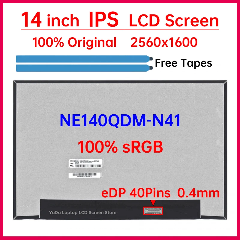 14-дюймовый ЖК-экран для ноутбука NE140QDM N41 NE140QDM-N41 замена панели матрицы 2560x1600 100% sRGB