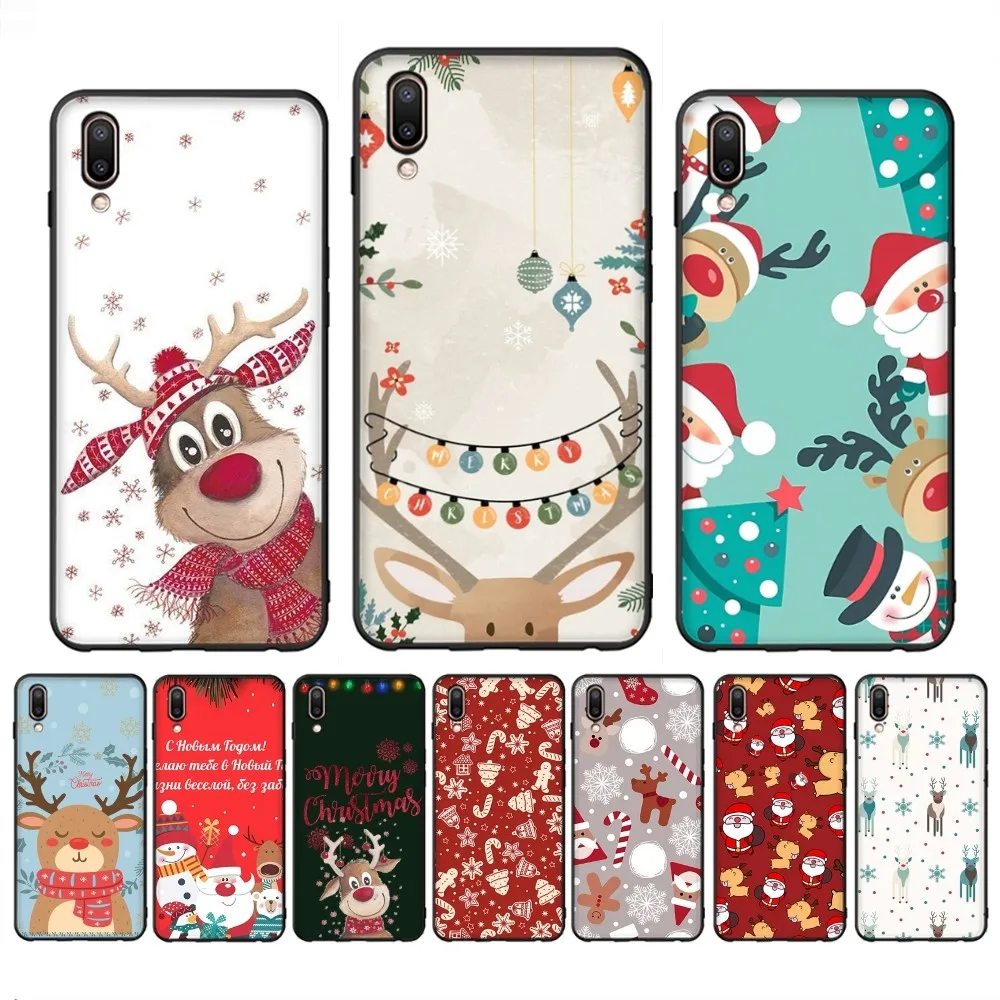 

Christmas Cartoon Deer Phone Case For Redmi Note 4 X 5 A 6 7 8 Pro T 9 Pro 9S 10 Pro 11 Pro 11S 11Epro PocoM3pro
