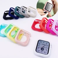 candy soft silicone case for apple watch 3 2 1 42mm 38mm cover protection shell for iwatch 4 5 6 se 44mm 40mm watch bumper black