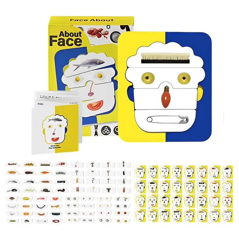 

Wooden Montessori Toy Face Puzzle Toys For Children Kids Educational Toy Jigsaw Puzzle Game DIY Creative Facial Expression Board