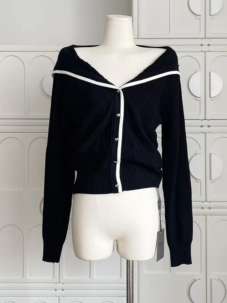 Осень-зима женский консервативный винтажный кардиган с длинным рукавом и