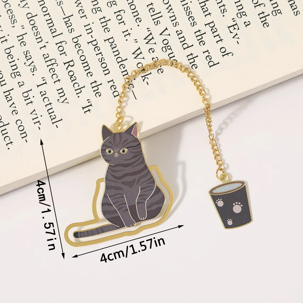 

Металлическая закладка с кошачьей цепочкой