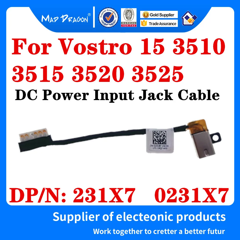 

Новинка DC301018100 231X7 0231X7 для ноутбука Dell Vostro 15 3510 3515 3520 3525 V3510, внешний кабель питания, входной разъем с линией