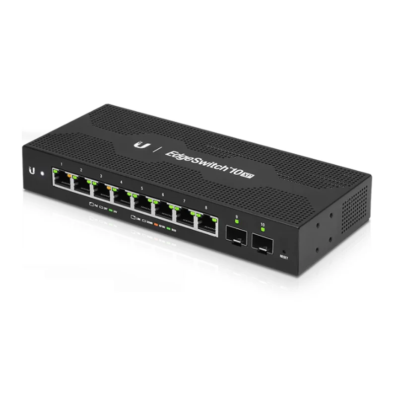 UBIQUITI ES-10XP UISP EdgeSwitch 10XP POE Switch Compact WISP switch sporting 8 Gbps ports, 8x24V passive PoE, 2xSFP ports