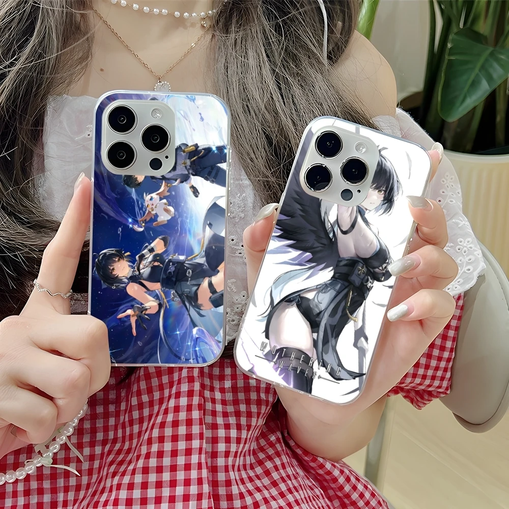 Wuthering Waves Rover Mobile Cell Phone Case for iPhone 16 15 14 13 12 11 X XR XS 8 Pro Max Plus Mini Clear Transparent Cover