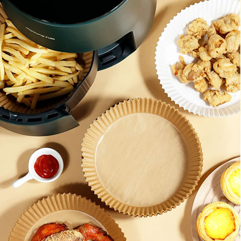 

Kitchen Steamer Barbecue Plate Accessories 50/100Pcs Air Fryer Paper Baking Non-Stick Pad Wood Pulp Utensils Disposable Liner