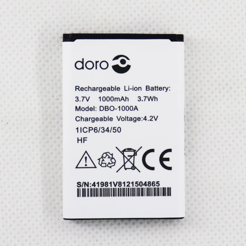 1000mAh DBO-1000A Battery For DORO 1372 / 2404 / 1370 Mobile Phone