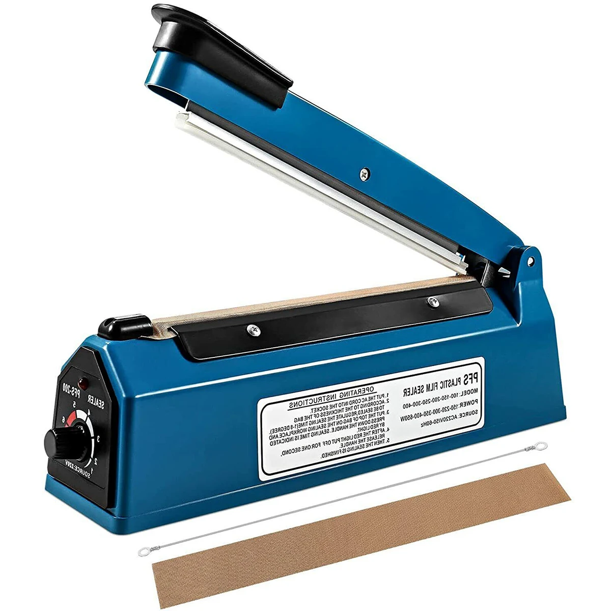 Impulse Heat Sealer Manual Heat Sealer Machine with Repair Kit 300mm Electric Impulse Sealer Plastic Poly Bag Heat Sealer