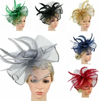 ascot race mesh flower fascinators top hat tea party headband feathers hair clip fascinator hat feather flower headband