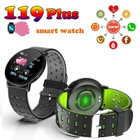 119 plus smartwatch color screen fitness watch for men and women stylish sport waterproof heart rate monitor for ios and android