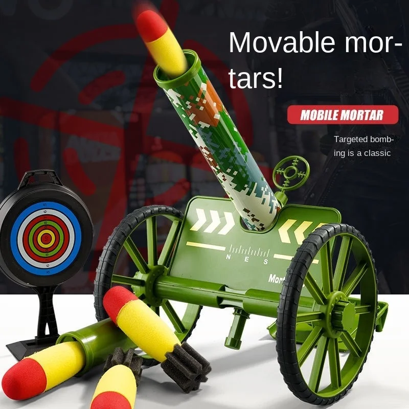 Mortar Toy Car for Children, High-altitude Artillery, Military Rocket Launcher, Missile Model, Boy Eating Chicken Toy