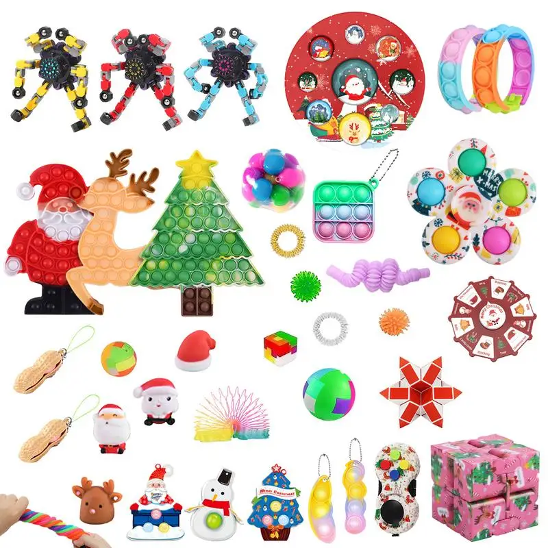 

Рождественские игрушки обратного отсчета, календарь, сенсорные игрушки, портативные праздничные подарки с обратным отсчетом для детей, друзей, взрослых и семьи