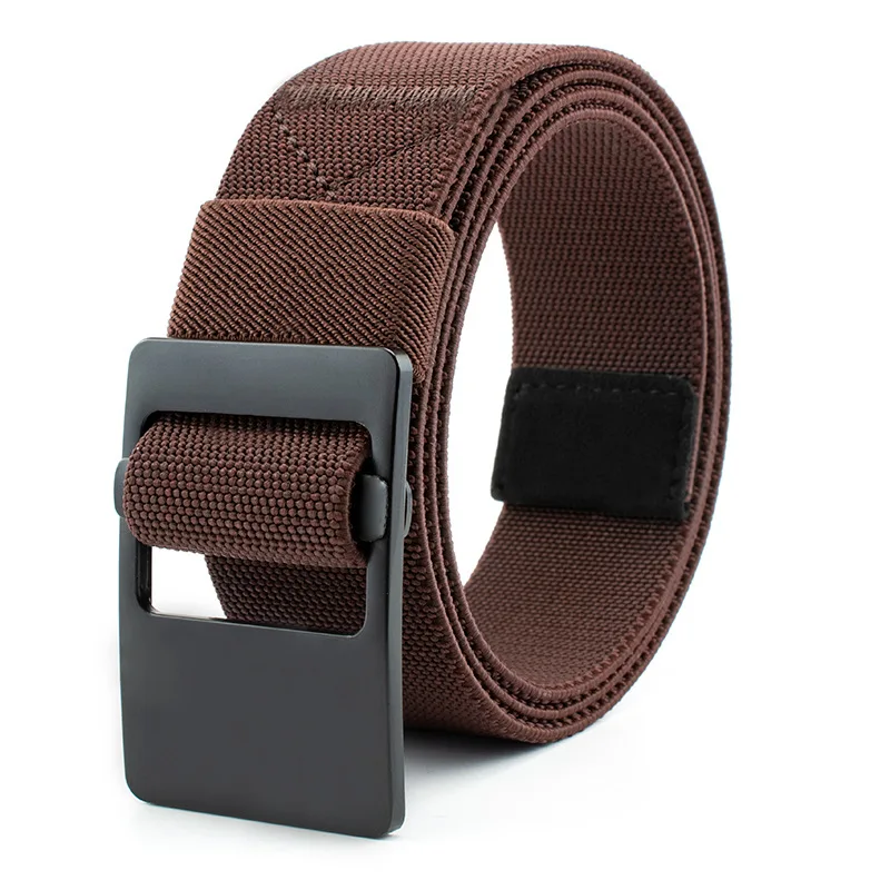 

1pc Men's Fashion Belts Super Durable Thick Nylon Bands Zinc Alloy Buckle Waistbands Man Apparel Accessories Coffee Black 120cm