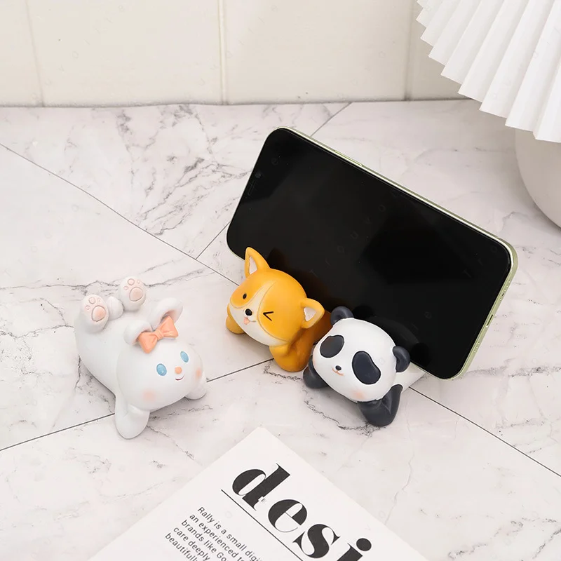 

Trouvaille 3D Cute Animal Desk Phone StandHolder for iPhone 14 Accessories Desktop Decoration Lazy Mobile Bracket for iPad Gift