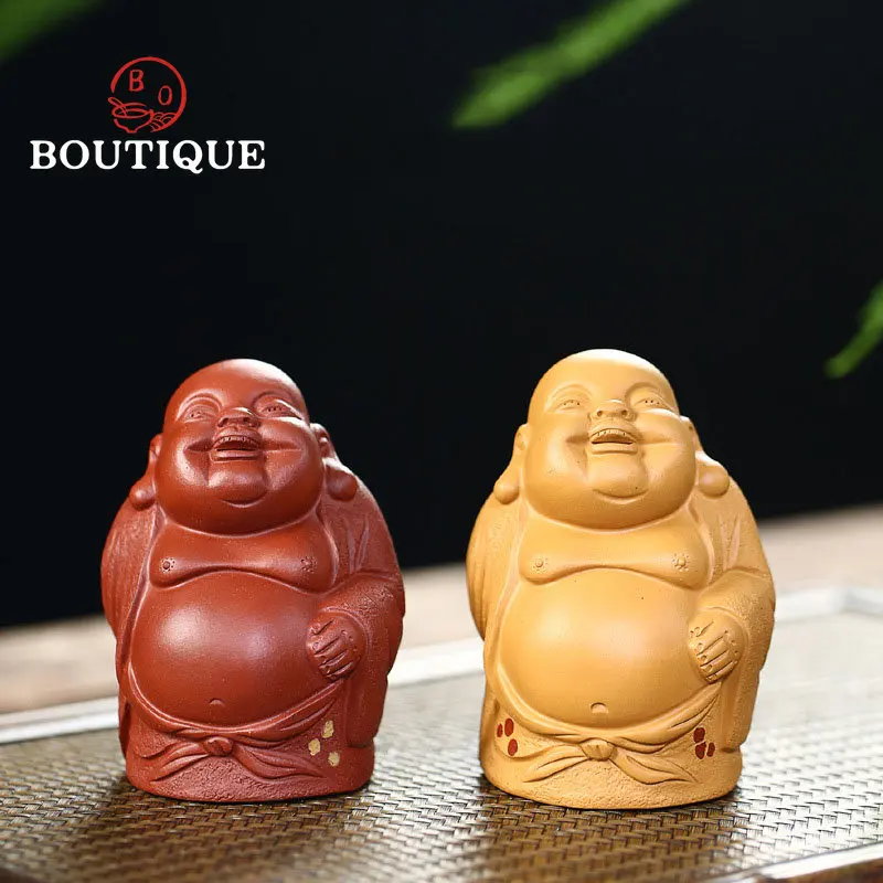 

Креативные буддийские дневные украшения, китайская исинская фиолетовая глина для чая, домашних животных, скульптура ручной работы, чайная ...