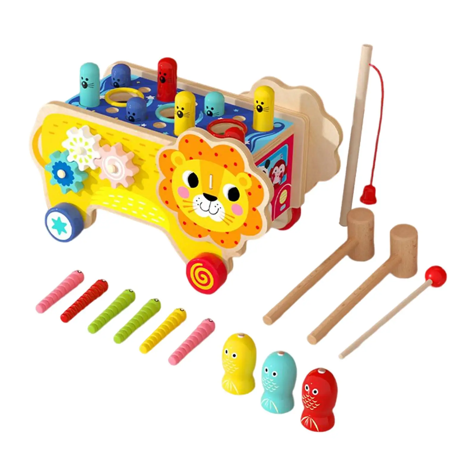 

Glockenspiel Percussion Montessori Pounding Hamster Game Fishing Game Motor Skill for Children Preschool Kids Party Toy Toddler