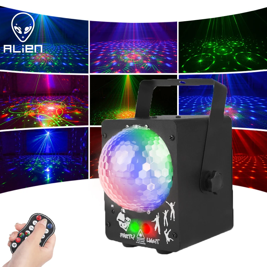 Лазерный проектор ALIEN RGB LED 60 узоров для дискотек вечеринок праздников