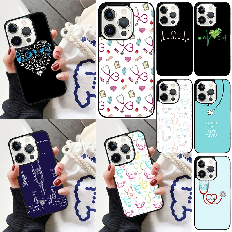 Докторские медицинские устройства стетоскоп чехол для телефона iPhone 16 15 14 Plus X XR XS