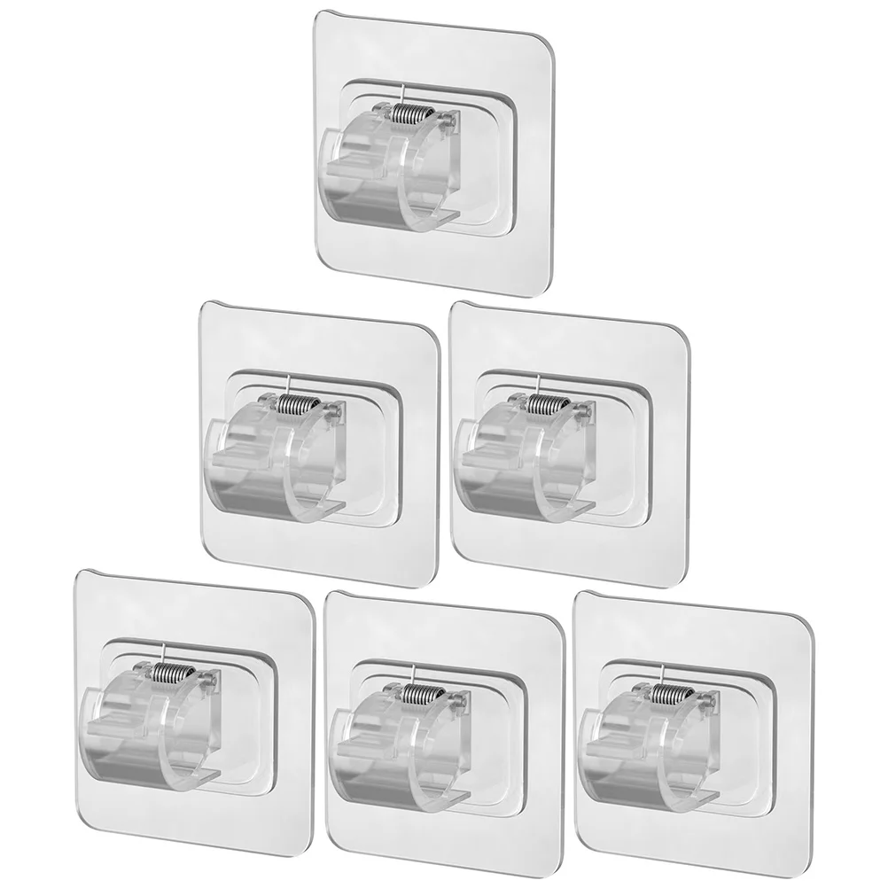 

6pcs Curtain Rod Holders Curtain Rod Brackets Nail Free Curtain Rod Holders