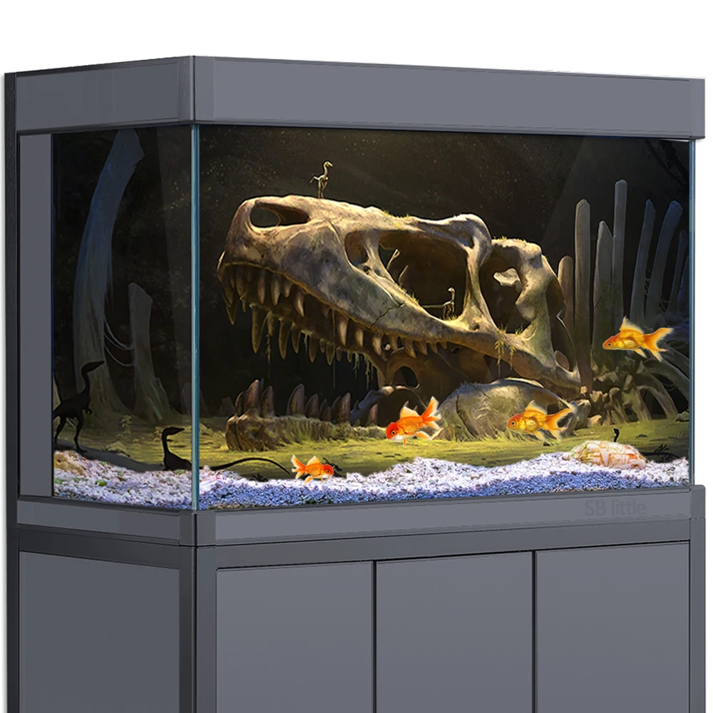 

Reptile Habitat Background Dinosaur Bones Desert 3D HD Printing Wallpaper Fish Tank Aquarium Background Decorations PVC Landsc