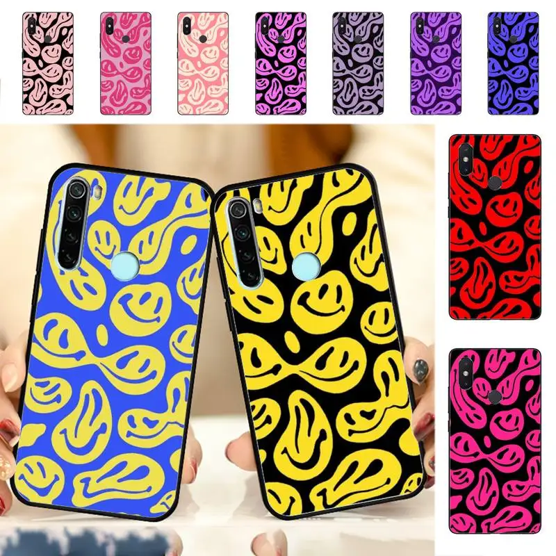 

YNDFCNB Cute Funny Trippy Smiley Face Phone Case for Redmi Note 8 7 9 4 6 pro max T X 5A 3 10 lite pro