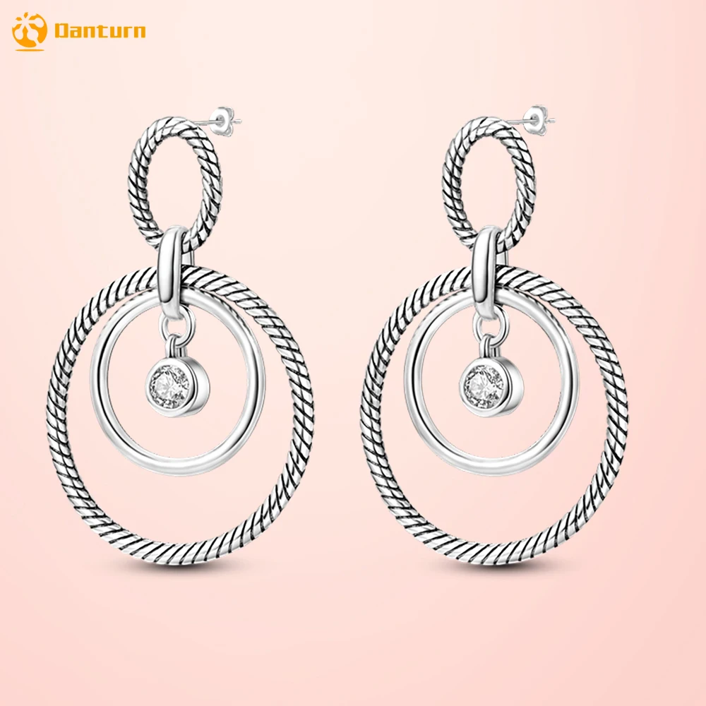 

Danturn 925 Sterling Silver Earrings Classic Multi-Ring Snake Bone Pattern Hoop Earrings Women Female Earrings Free Shipping