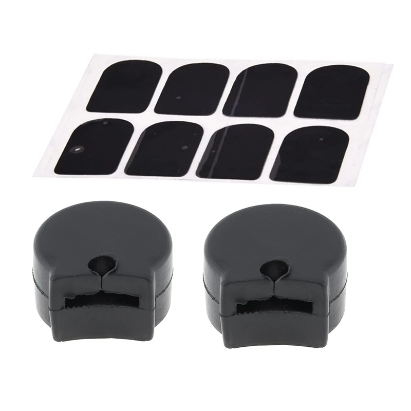 

8 Pieces 0,5 Mm Soprano Saxophone Clarinet Trumpet Bite Plate (Black) With Rubber Clarinet Black Resilient Thumb Rest Saver Cush