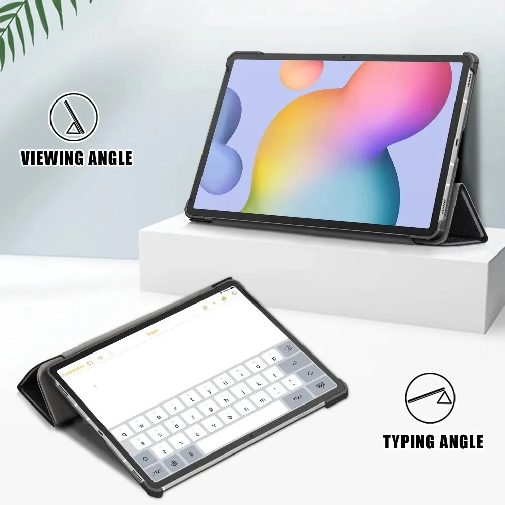 Фото Чехол для Samsung Galaxy Tab S7 Fe S8 Plus + 12,4 11 SM-T870 X700 X800 T970 T730, магнитный трехскладной кожаный смарт-чехол с подставкой №3