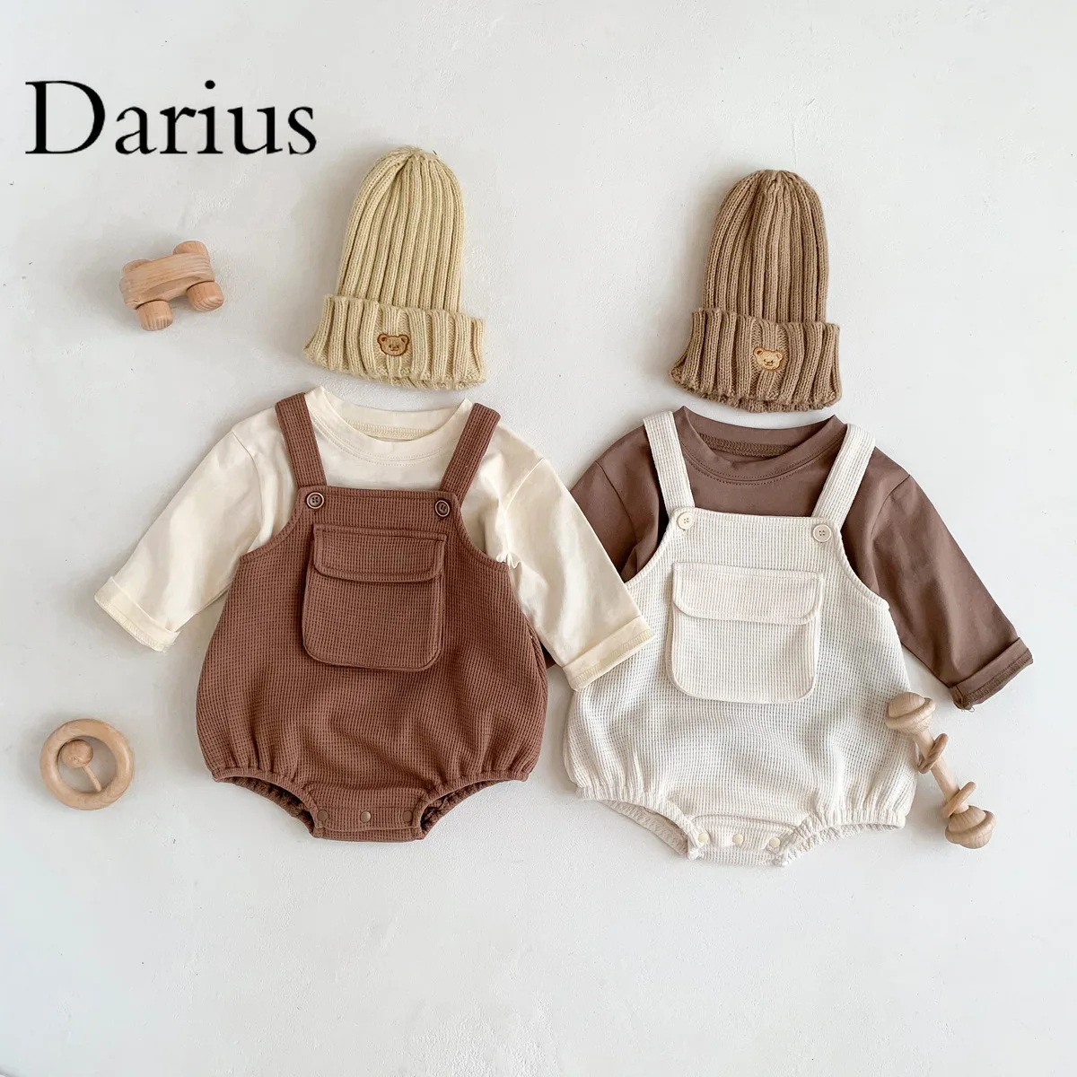 

Waffle Baby Romper with Pocket