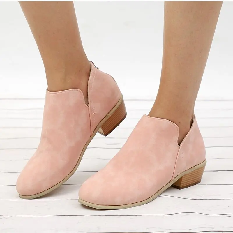

Женские туфли с острым носком, однотонные повседневные туфли в британском стиле на низком каблуке, с молнией сзади, большие размеры, осень-весна 2023
