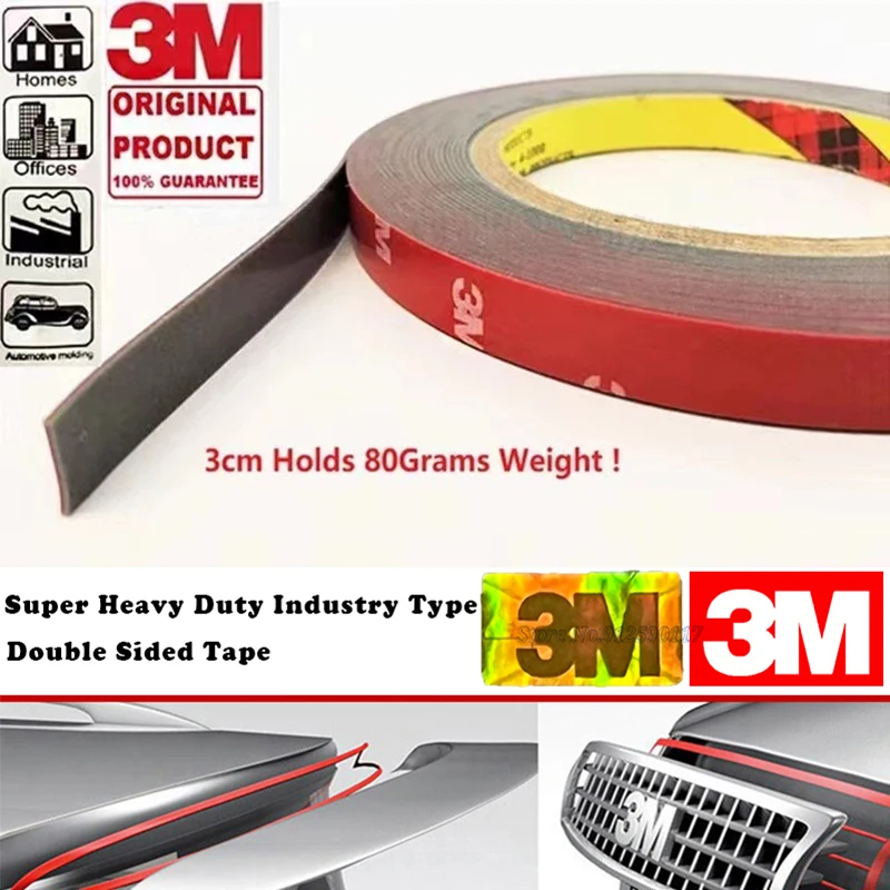 

Car Double sided Tape 3M Heavy Strong Permanent Auto 6/12/15/20/30/40/50MM Super Sticky Stainless Steel Acrylic Aluminium Panel