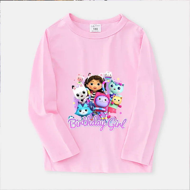 Футболка Gabby Dollhouse с длинными рукавами милые розовые футболки для малышей тонкий