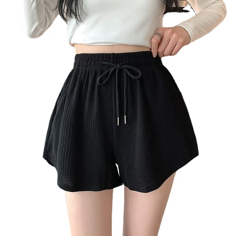 Ice Silk A-line Sports Shorts Women Summer New Womens Clothing Thin Casual High-waisted Wide-leg Shorts Slimming Spice Hotpants