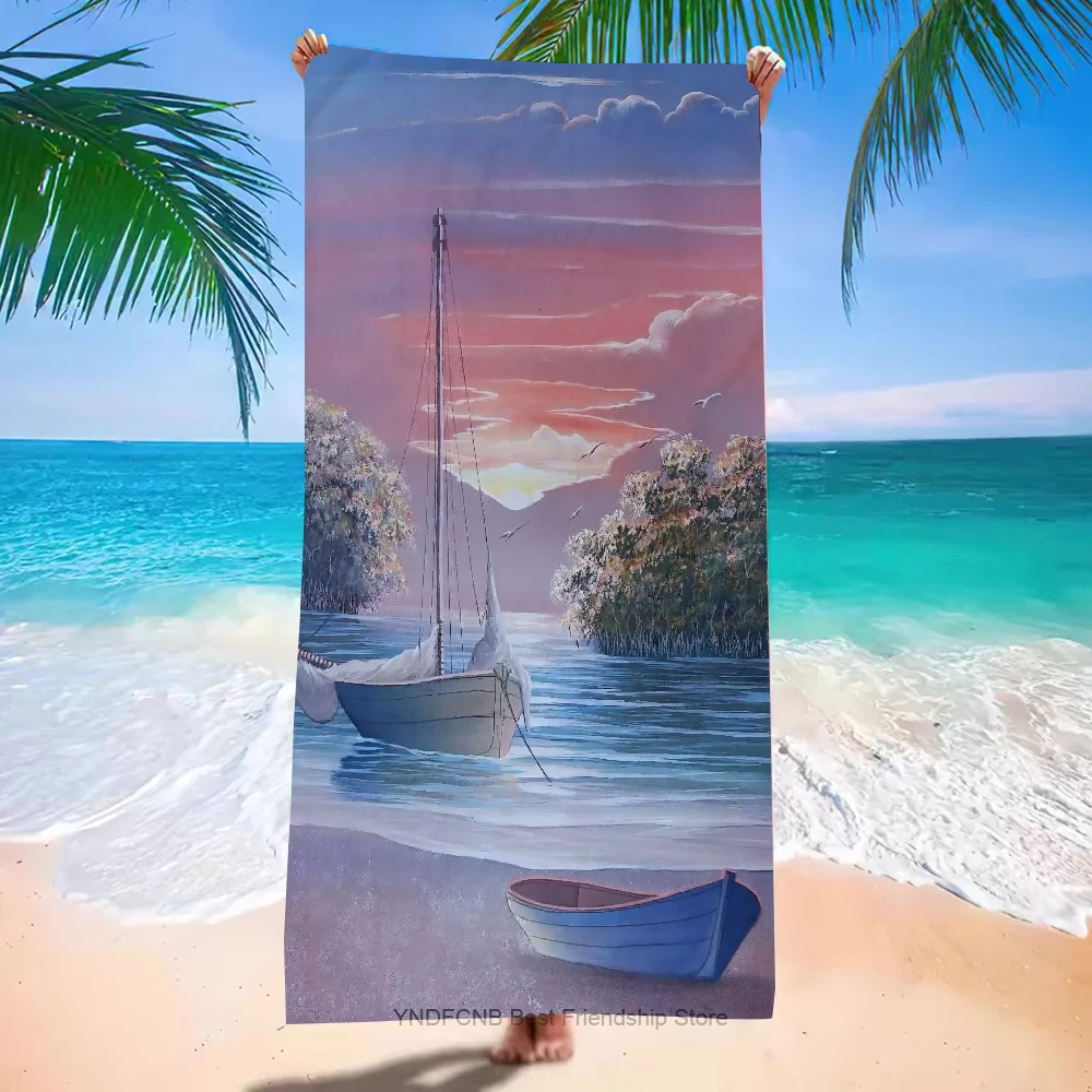 Пляжное Полотенце Из Микрофибры Быстросохнущее Мягкое Унисекс Для Кемпинга