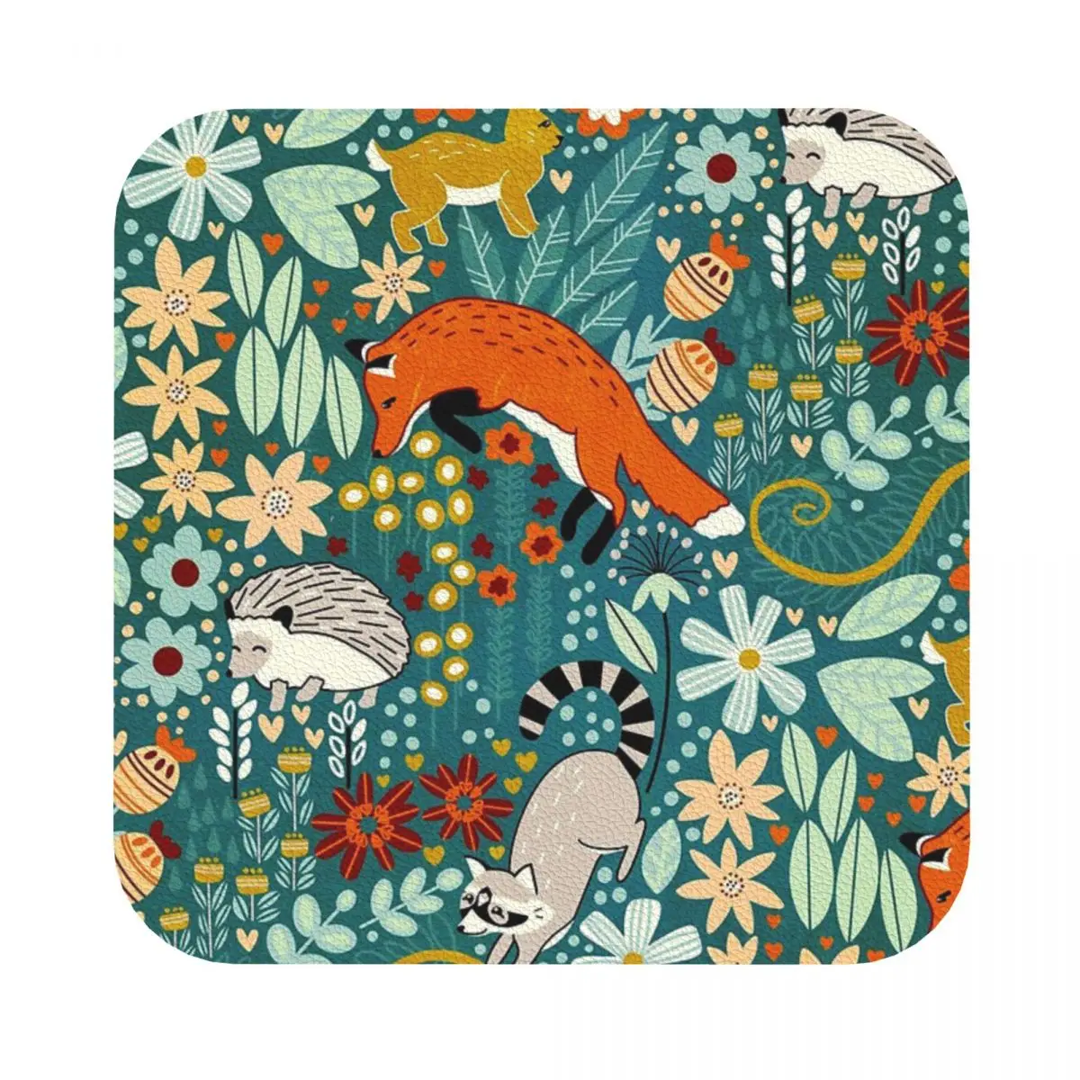 

Текстурированные подставки с рисунком леса, кожаные подставки, подставки с четырьмя словами-символами